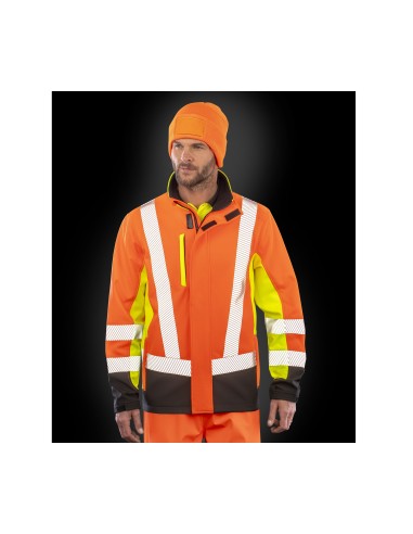 RES-R506X-Recycled 3-Layer Printable 3-Tone Safety Softshell Jacket